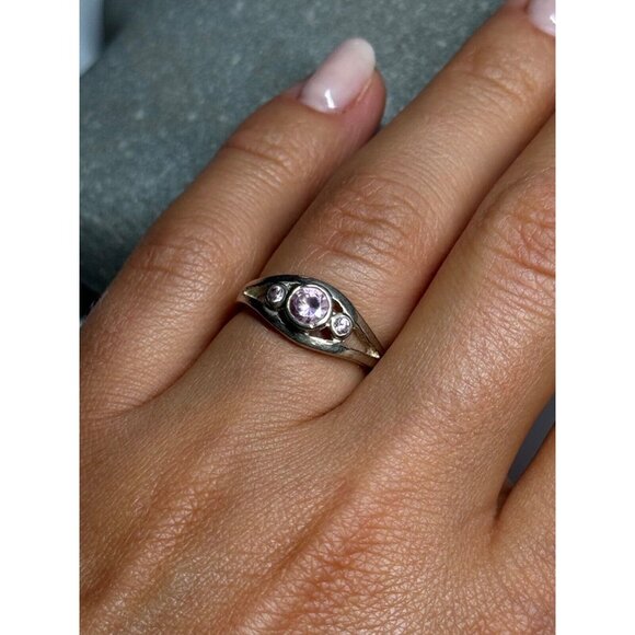 925 STERLING SILVER MORGANITE RING SIZE 6 - Picture 8 of 8